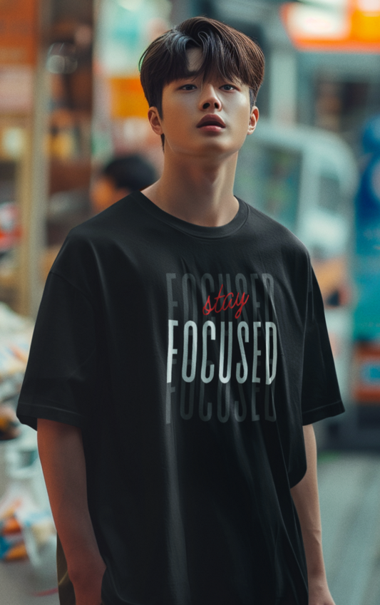 Schwarzes Oversized T-Shirt Herren/Damen mit Motivation Print FHO